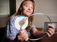 VNA wound care specialist Margie Bloom, RN, improvised to help seal and heal a surgical ear wound.