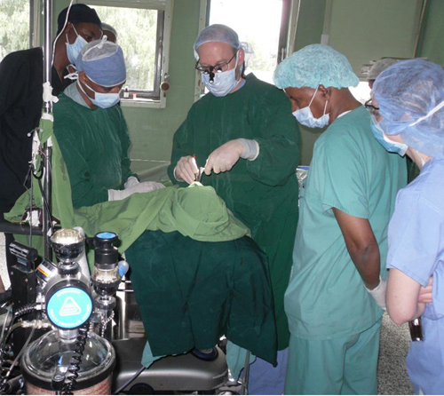 Dr. Luft performs surgery in an Ethiopian hospital