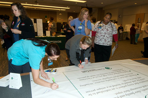 nurses signing giant pledge