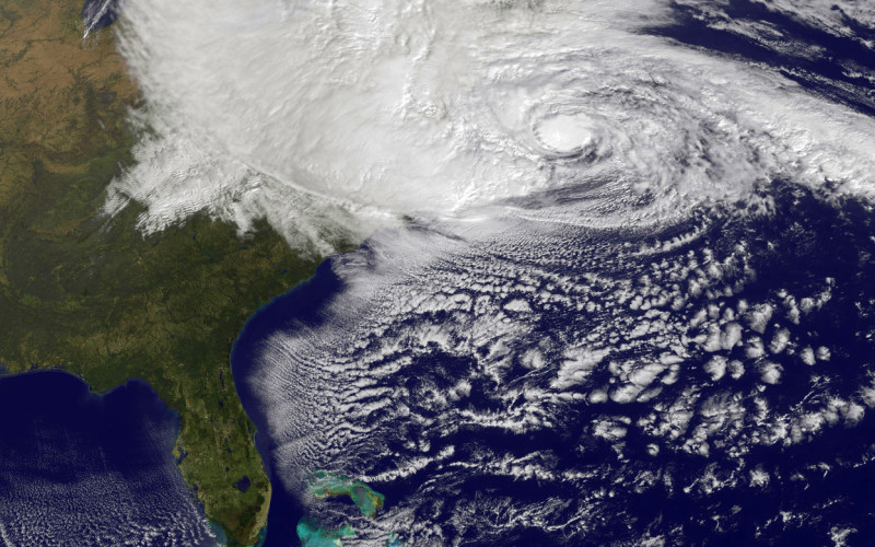 superstorm sandy satellite photo