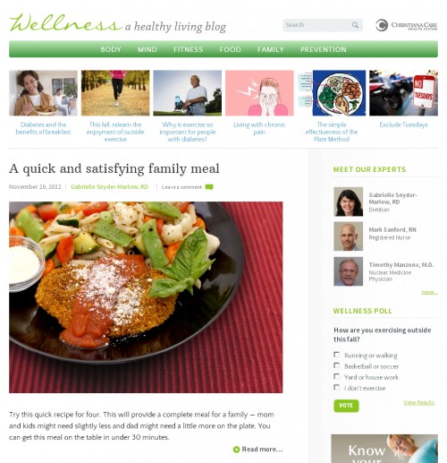 wellness blog screenshot