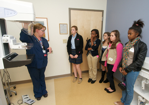 girl scouts touring The Breast Center