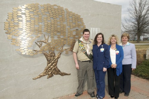 From left, Eddy Kupsick, Christina Kupsick, RN, Kim Petrella, RN, and Chaplain Sheryl Allston. Absent: Terre Gilchrist, MSW, senior social worker.