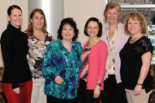 Members of the APN Pharmacology Steering Committee, from left, Teresa Hills, ACNP-BC, CNRN, Elizabeth Sushereba, CNM, Denise French, GCNS-BC, Deanna Benner, WHNP, Marilyn Bartley, Trauma APN, and Anissa Painter, Executive Assistant. Missing are Linda Laskowski Jones, ACNS-BC, CEN, Susan Hutchinson, NP, and Chris Roe, ACNP.