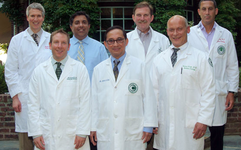 Physician members of Radiation Oncologists P.A. Michael Sorensen, M.D., Jon Strasser, M.D., Sunjay Shah, M.D., Viroon Donavanik, M.D., Chris Koprowski, M.D., Michael Dzeda, M.D., and Adam Raben, M.D.