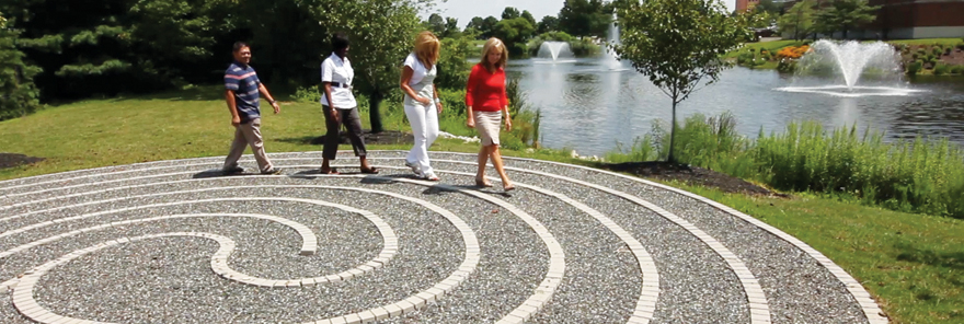 The labyrinth and healing gardens at the Helen F. Graham Cancer Center & Research Institute help to create a peaceful, healing environment.