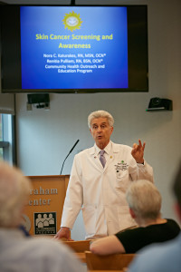 Nicholas J. Petrelli, M.D., Bank of America Endowed Medical Director of the Helen F. Graham Cancer Center & Research Institute, welcomes participants to the event.