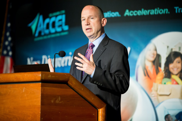 Gov. Jack Markell speaks at the ACCEL conference.