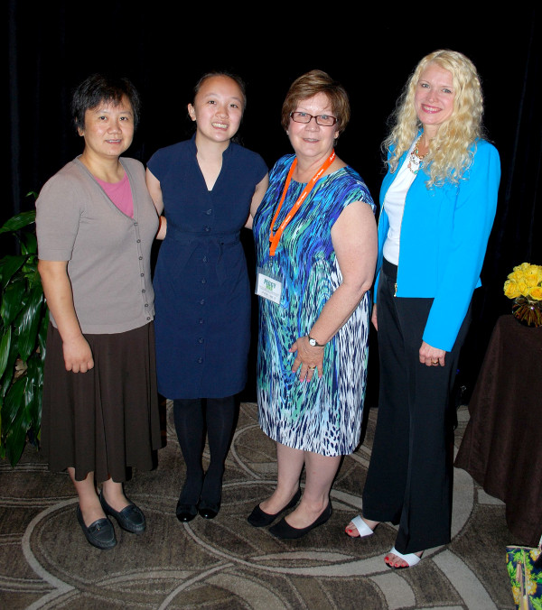 Spirit of Women national Young Person Role Model award winner Emily Zhang traveled to Florida with her mother, Rachel Zhang, to receive her award July 18 in Miami. With the Zhangs are Peggy Mika, Christiana Care's director of Marketing Communications, and Malissa Owen, Spirit of Women client services manager.