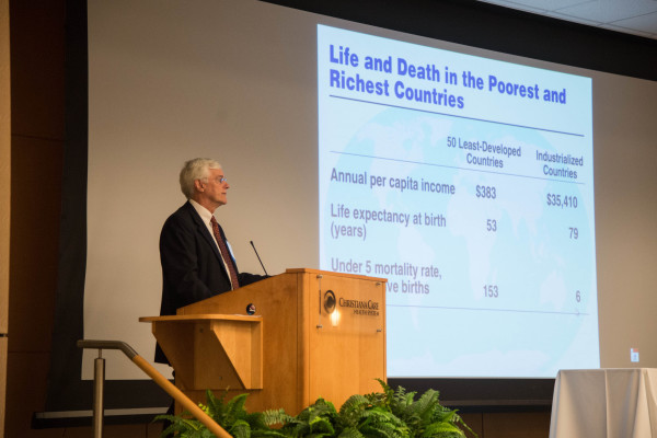Keynote speaker Thomas Quinn, M.D., highlighted many of the enormous health disparities between industrialized countries and the least-developed nations in the world.