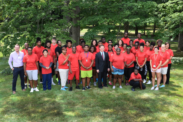 Delaware Attorney General Matt Denn visited Camp FRESH to talk about violence prevention, problem-solving skills and being good role models.