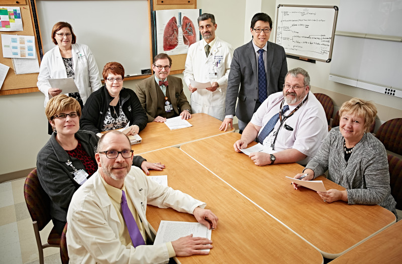 The Thoracic, Esophogeal and Lung Cancer Multidisciplinary Center team meets weekly at the Helen F. Graham Cancer Center & Research Institute and is helping to guide the development of the clinical pathway for operable Stage 2 non-small-cell lung cancer.