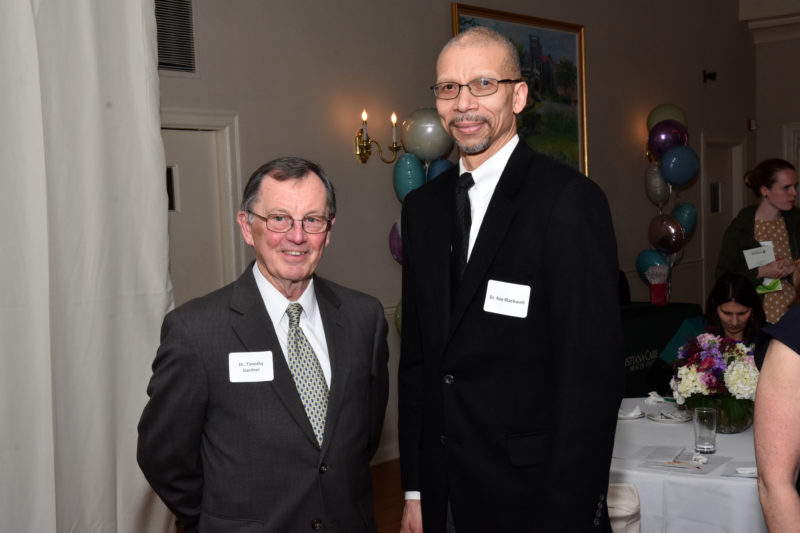 Timothy Gardner, M.D., medical director of the Center for Heart & Vascular Health, and cardiovascular surgeon Ray Blackwell, M.D., celebrated with the first recognition event with the newly organized Blood Pressure Ambassadors. 