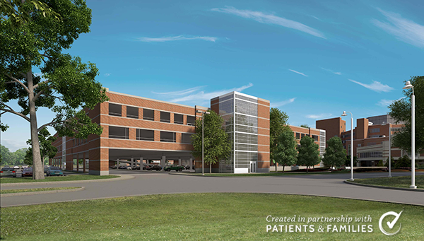 The new garage will add 700 spaces of free parking for patients and visitors, with a covered walkway leading directly into the main entrance of Christiana Hospital.