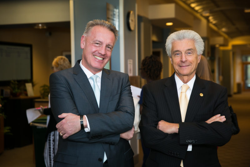Dario C. Altieri, M.D., Wistar president and CEO and director of The Wistar Institute Cancer Center, and Nicholas J. Petrelli, M.D., Bank of America endowed medical director of the Helen F. Graham Cancer Center & Research Institute.