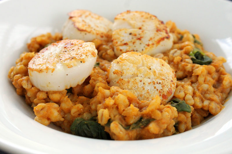 Pumpkin and barley 'risotto' with seared scallops ChristianaCare News