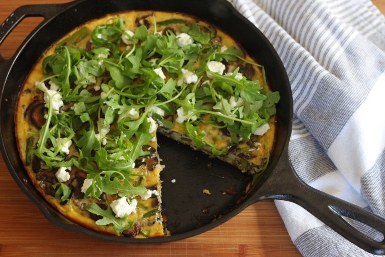 Spring Frittata with Lemony Arugula