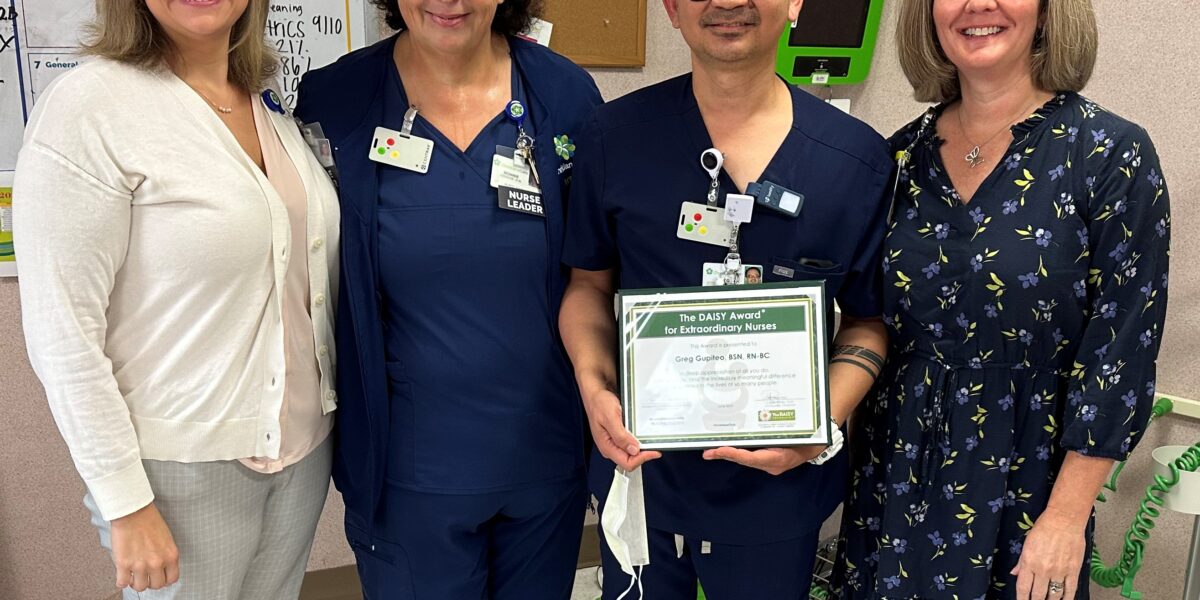 Greg Gupito Honored With DAISY Award for Extraordinary Nurses